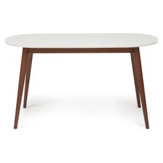 Стол обеденный MAX (Макс) (основание бук, столешница мдф, 140 х 80 х 75см, Белый + Коричневый )